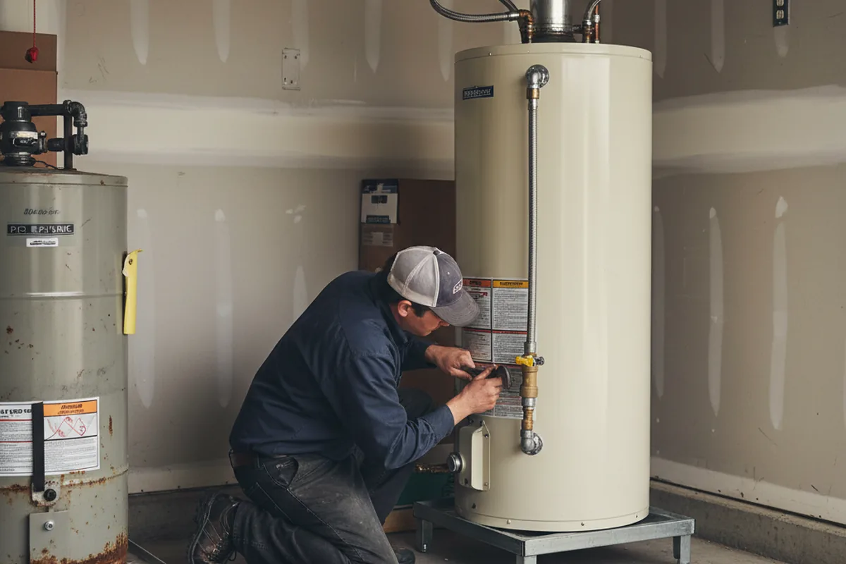 Water heater and shutoff valve replacement in Hamlin